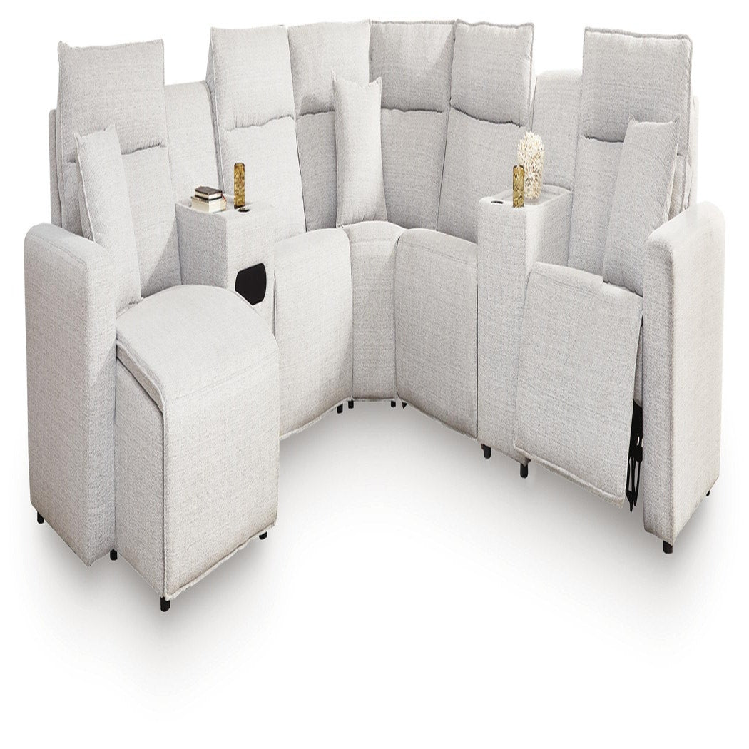 Modmax II 7-Piece Power Reclining Sectional with Chaise and Audio Console (65907-SI)