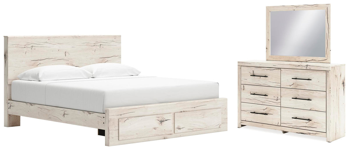 Lawroy Panel Storage Bed, Dresser and Mirror - Light Natural  (B2310-SI)