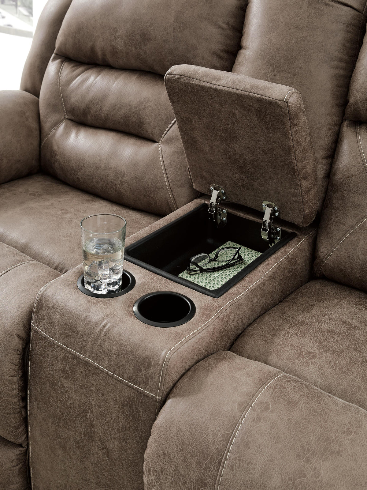 Stoneland Reclining Loveseat with Console (39905-SI) - Image 16