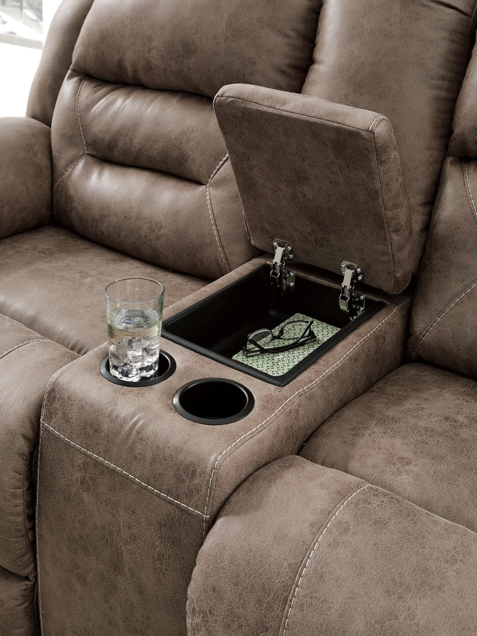 Stoneland Reclining Loveseat with Console (39905-SI) - Image 16