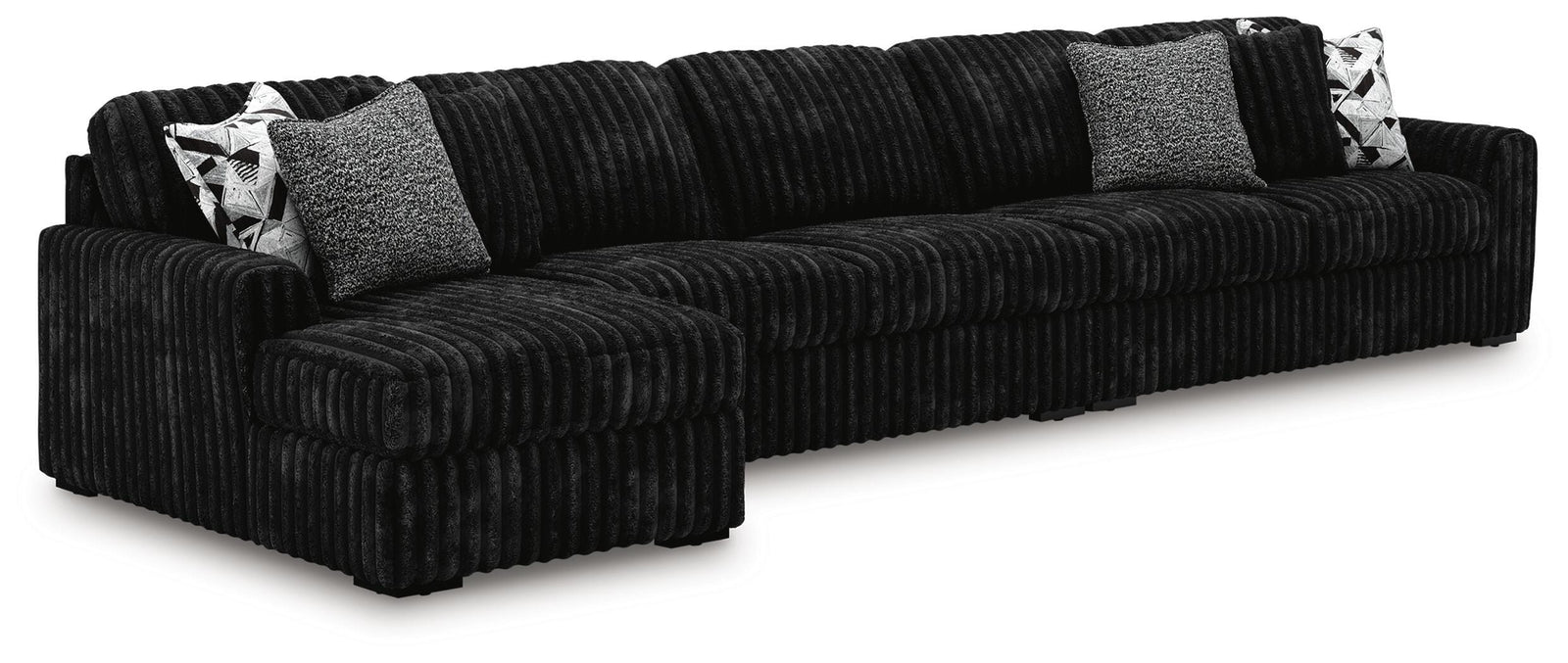 Midnight-Madness 3-Piece Sectional with Chaise (98103-SI)