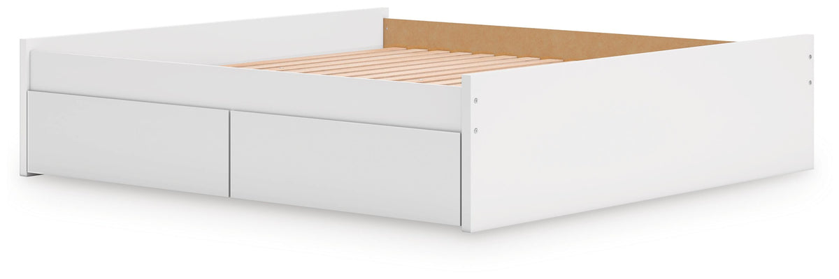 Onita Platform Bed with 1 Side Storage - White  (EB9630-SI) - Image 3