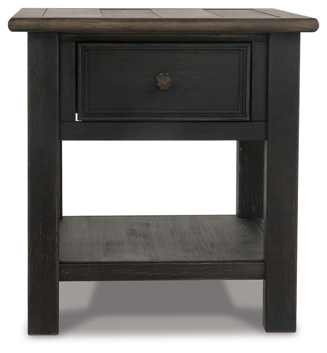 Tyler Creek Coffee Table and 2 End Tables with Console - Grayish Brown/Black  (T736-SI) - Image 3
