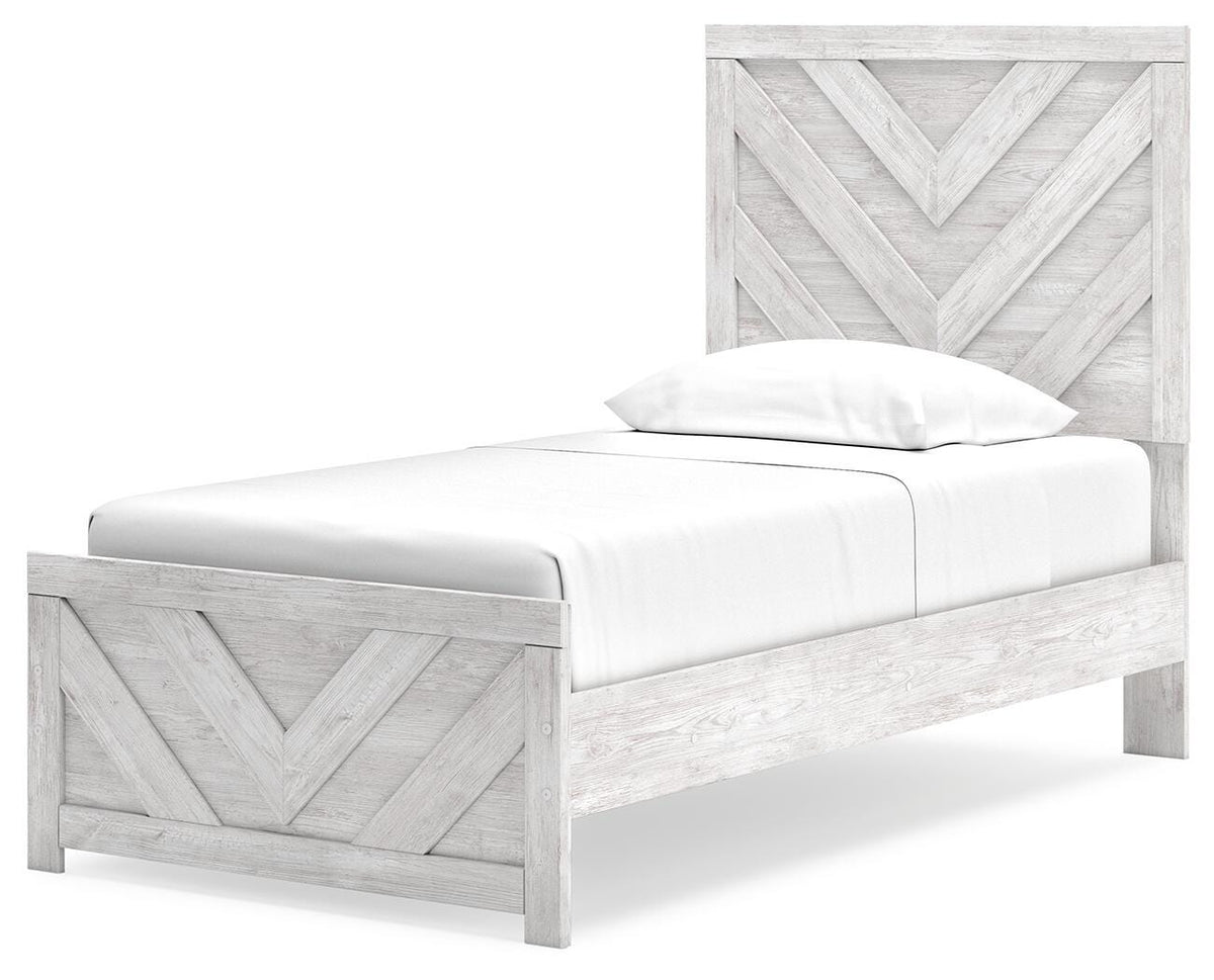Cayboni Panel Bed (Youth) - Whitewash  (B3788-SI) - Image 3