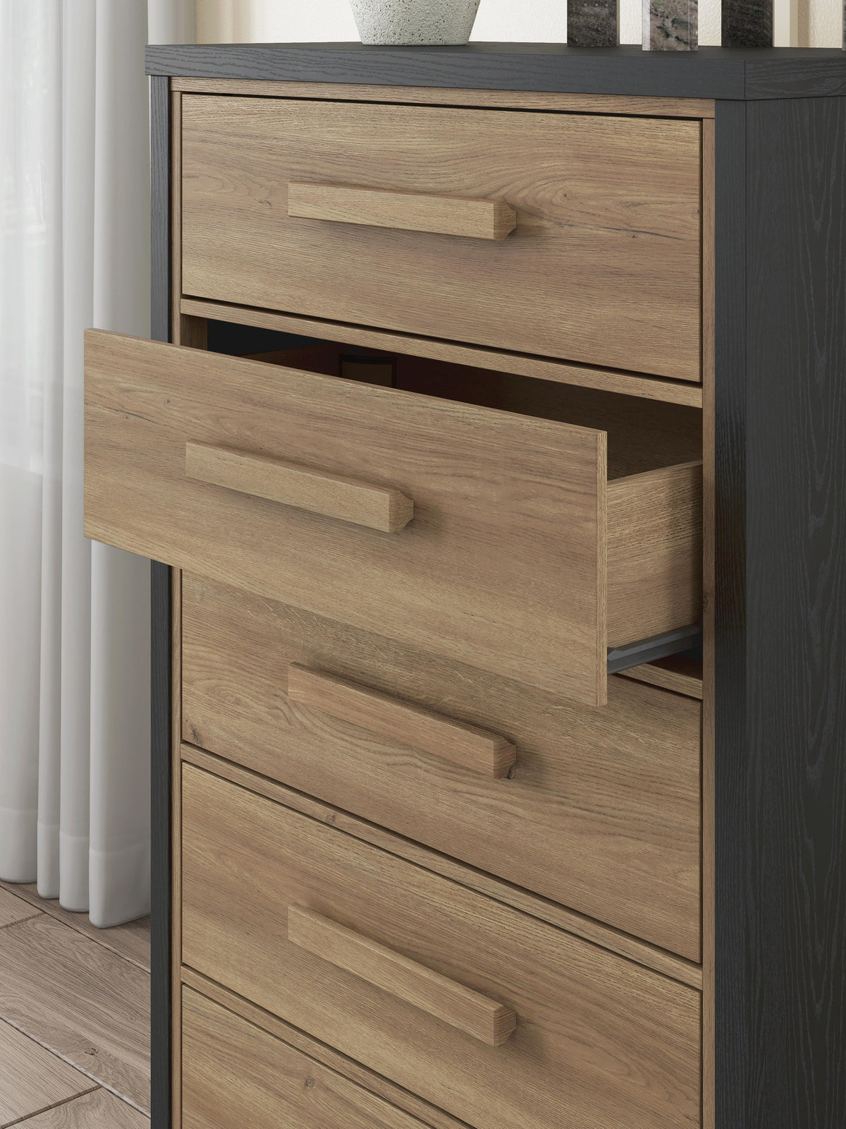 Kozmour Chest of Drawers - Black/Brown  (EB1460-SI) - Image 10