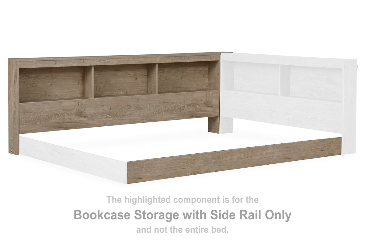 Oliah Bookcase Storage with Side Rail (Youth) - Natural  (EB2270-SI)