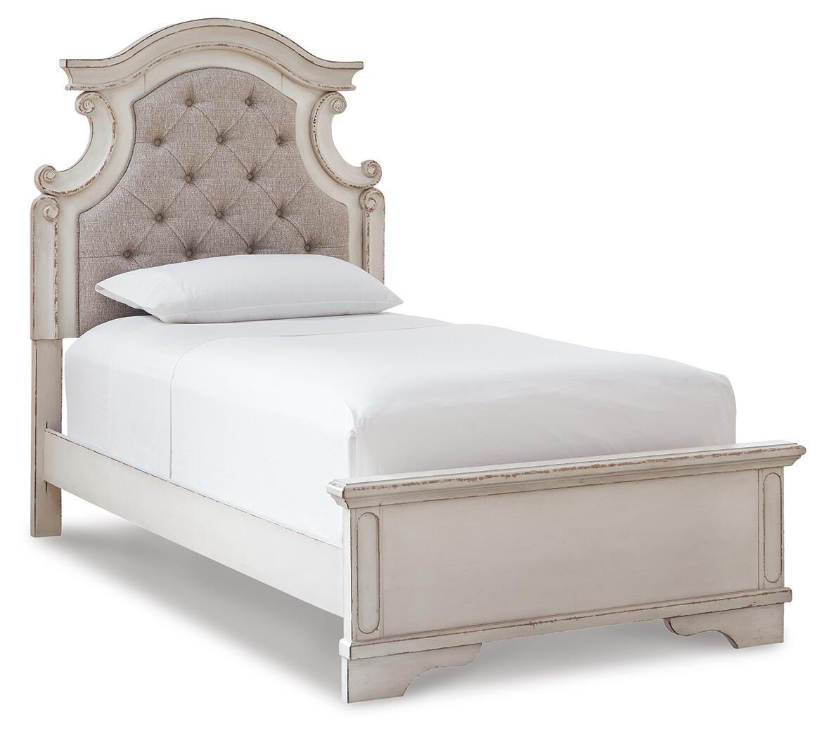 Realyn Panel Bed, Dresser, Mirror, Chest and Nightstand - Two-tone  (B743-SI) - Image 4