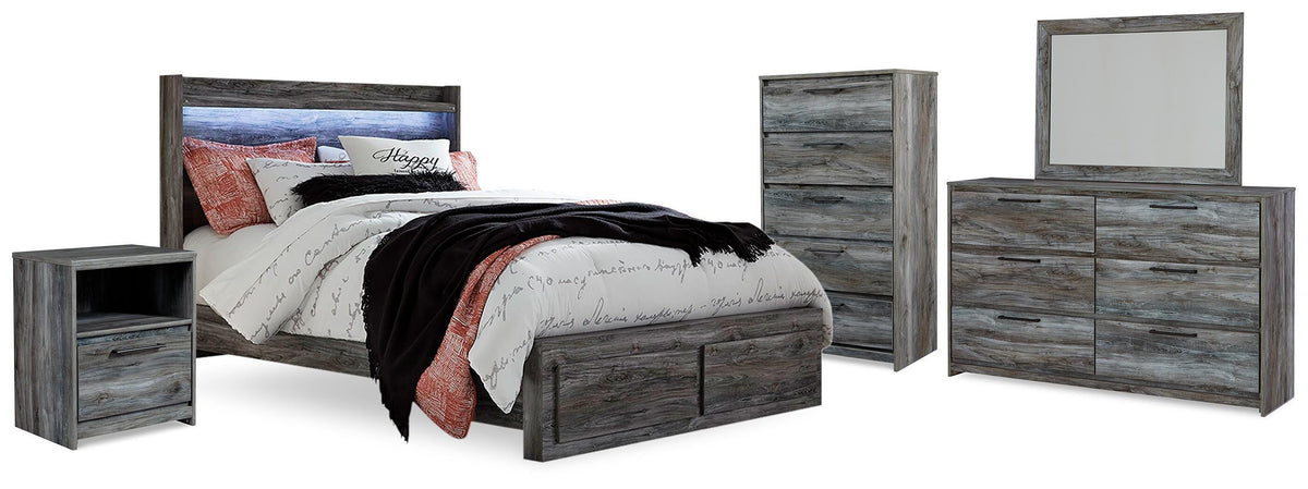 Baystorm Panel Storage Bed, Dresser, Mirror, Chest and Nightstand (B221-SI)