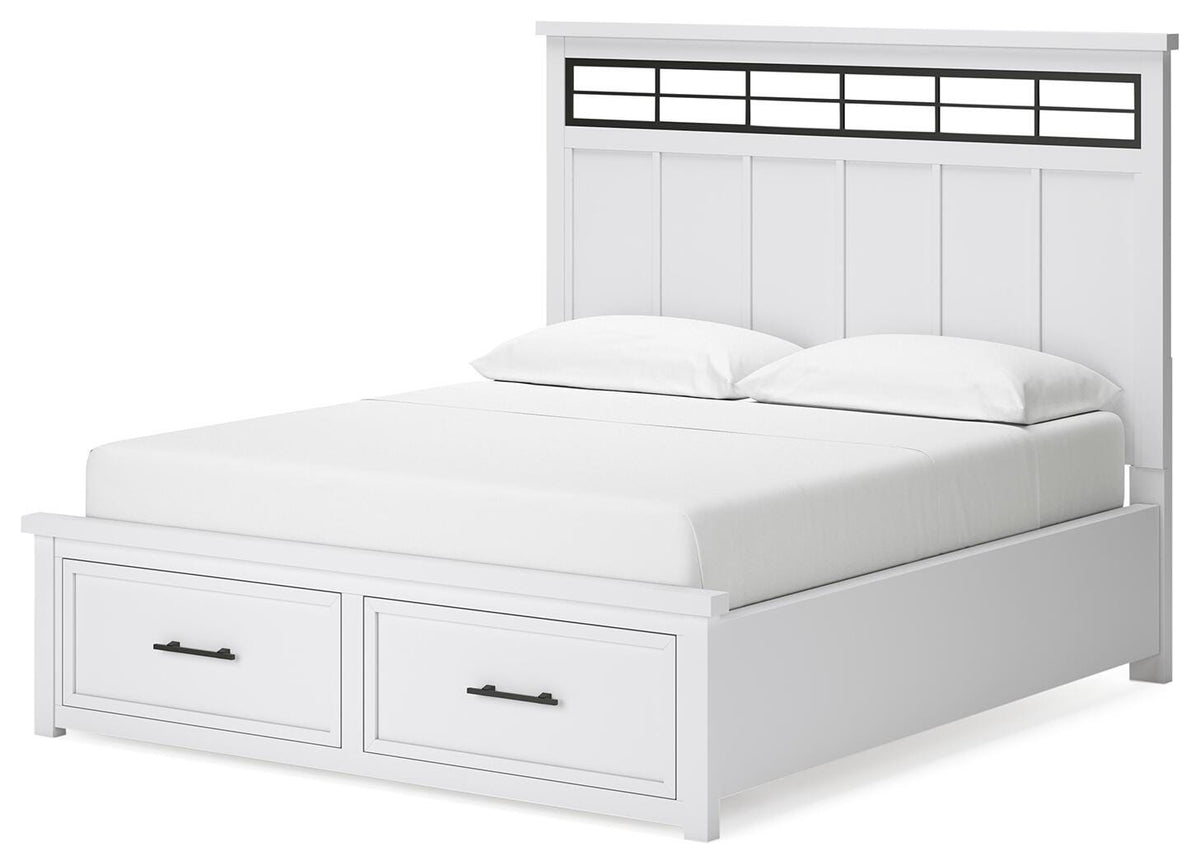 Ashbryn Panel Storage Bed - White/Natural  (B844-SI) - Image 3