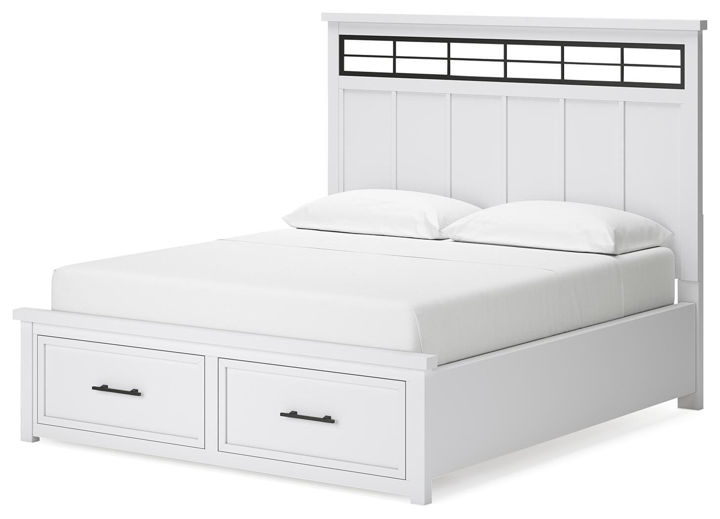 Ashbryn Panel Storage Bed - White/Natural  (B844-SI) - Image 3