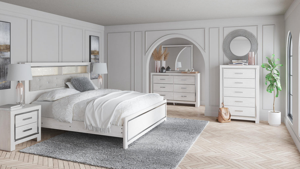 Altyra Bookcase Headboard, Dresser and Mirror - White  (B2640-SI) - Image 4