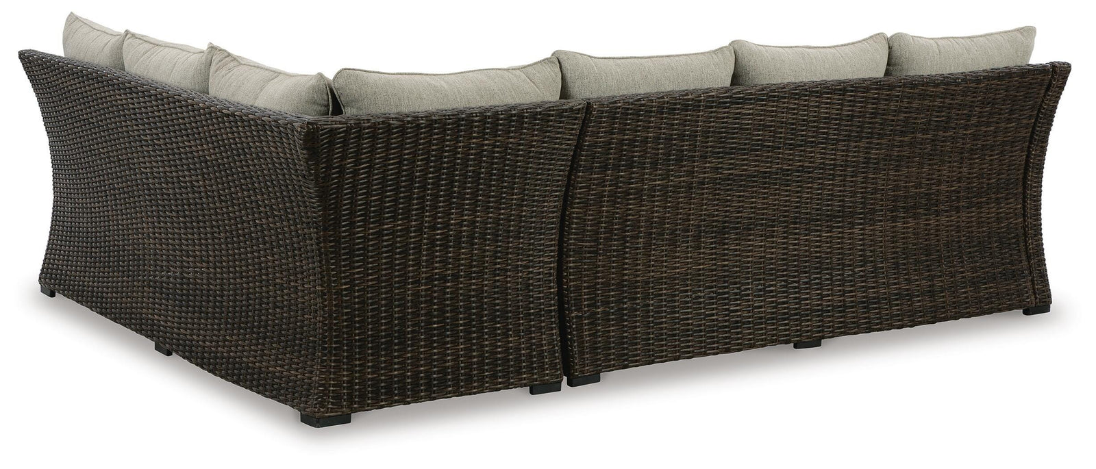 Brook Ranch Outdoor Sofa Sectional/Bench with Cushion (Set of 3) (P465-SI) - Image 4