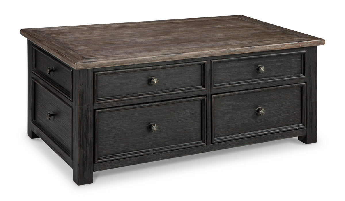 Tyler Creek Coffee Table with Lift Top - Grayish Brown/Black  (T736-SI) - Image 11