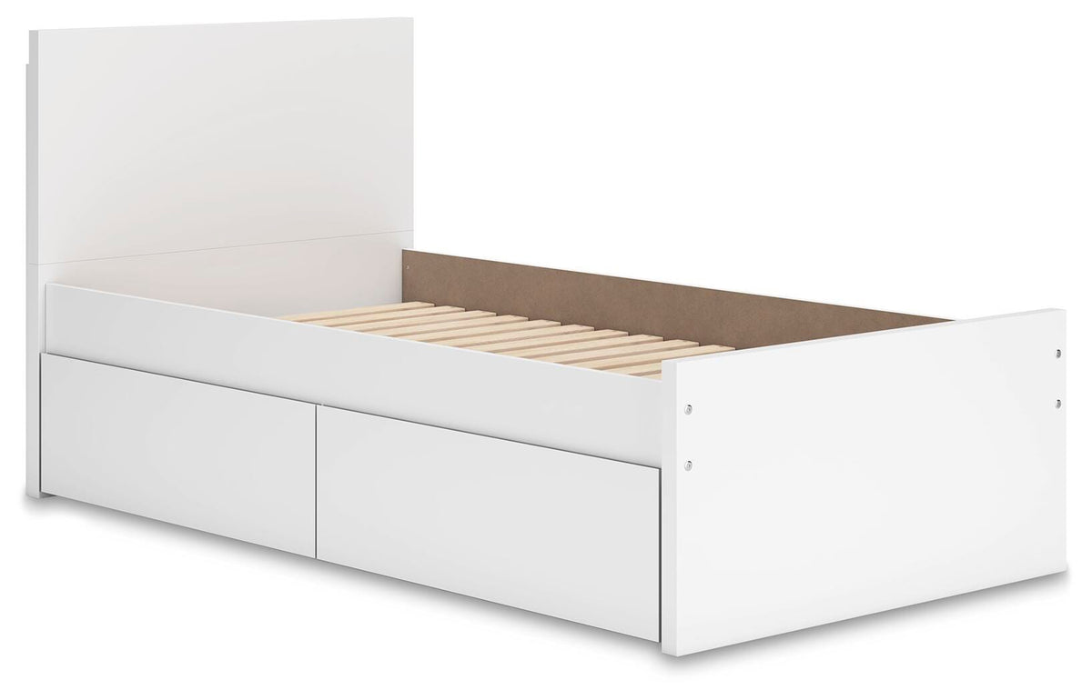 Onita Panel Platform Bed with 1 Side Storage (Youth) - White  (EB9630-SI) - Image 2