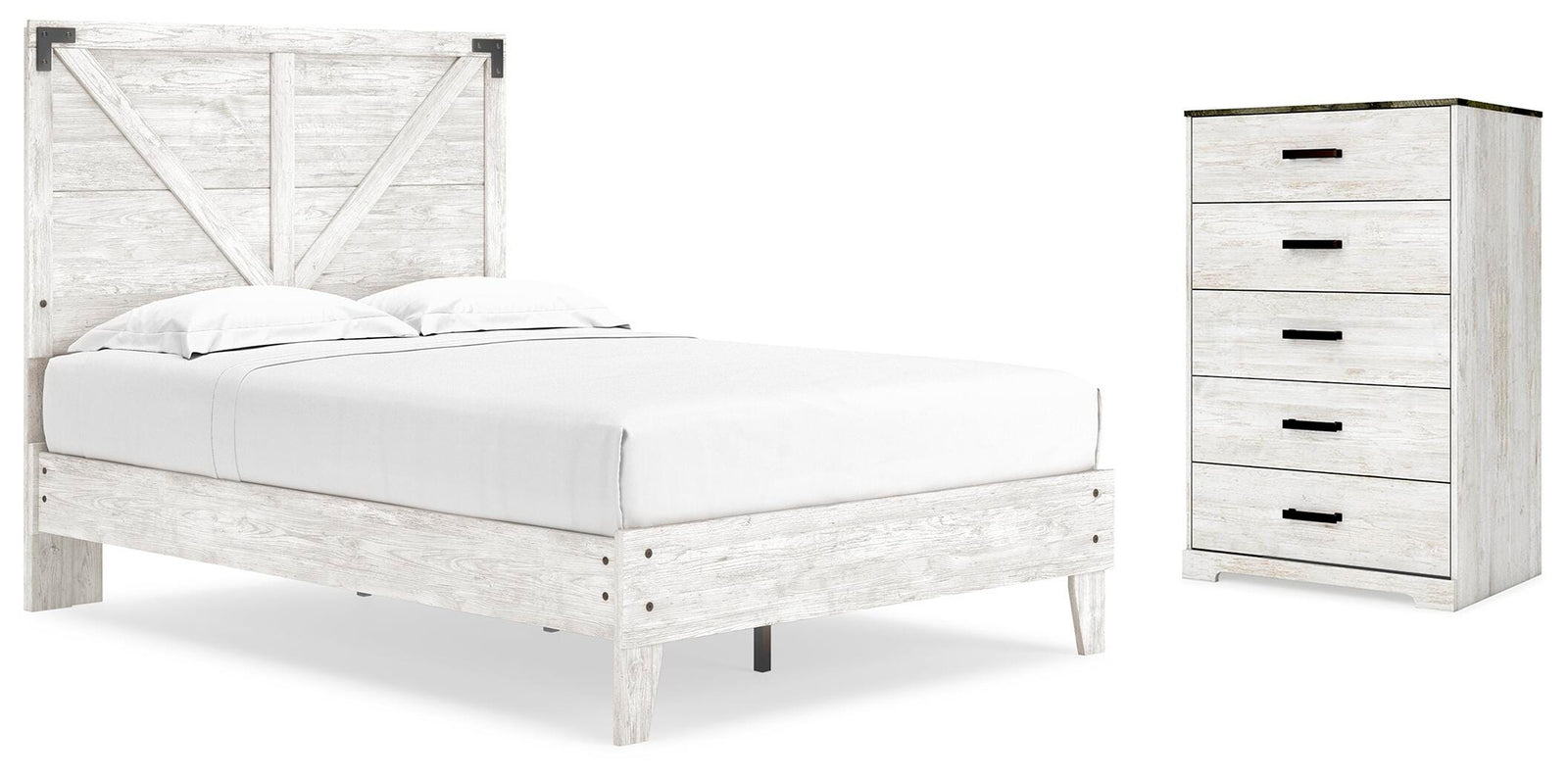 Shawburn Panel Bed with Chest - White/Brown  (EB4121-SI)