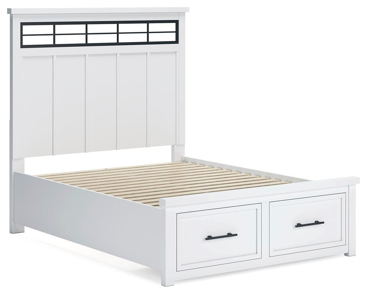 Ashbryn Panel Storage Bed, Dresser and Mirror - White/Natural  (B844-SI) - Image 10