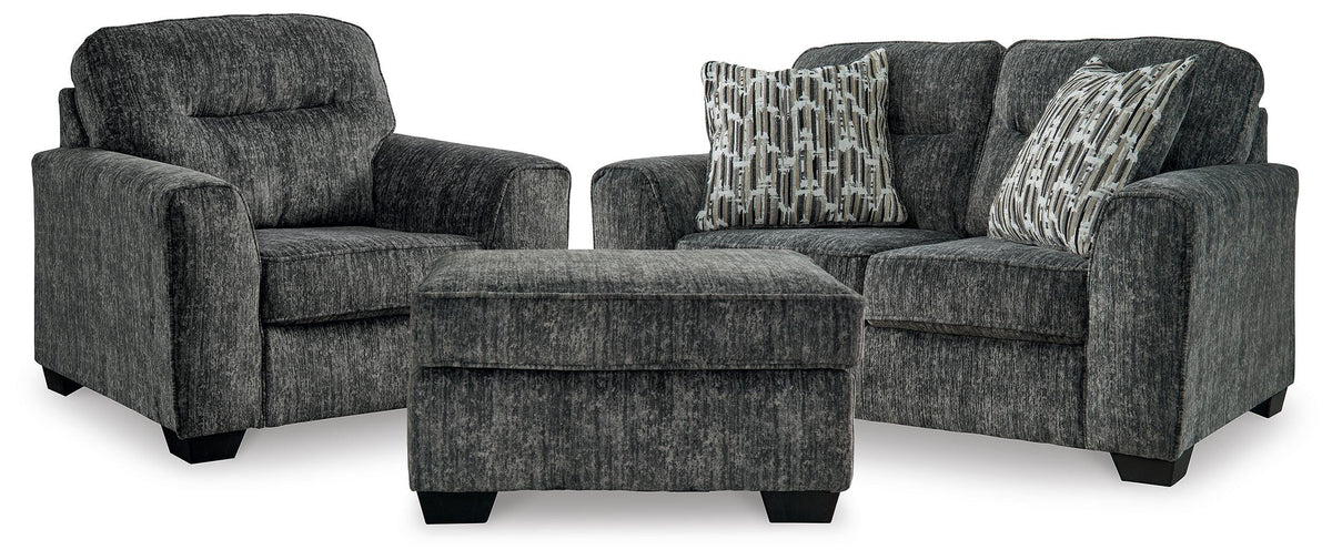 Lonoke Loveseat, Oversized Chair and Ottoman (50504-SI)