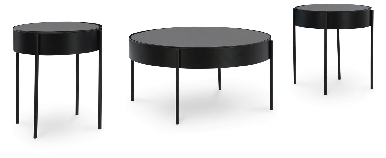 Ardoline Table (Set of 3) - Black  (T280-SI)