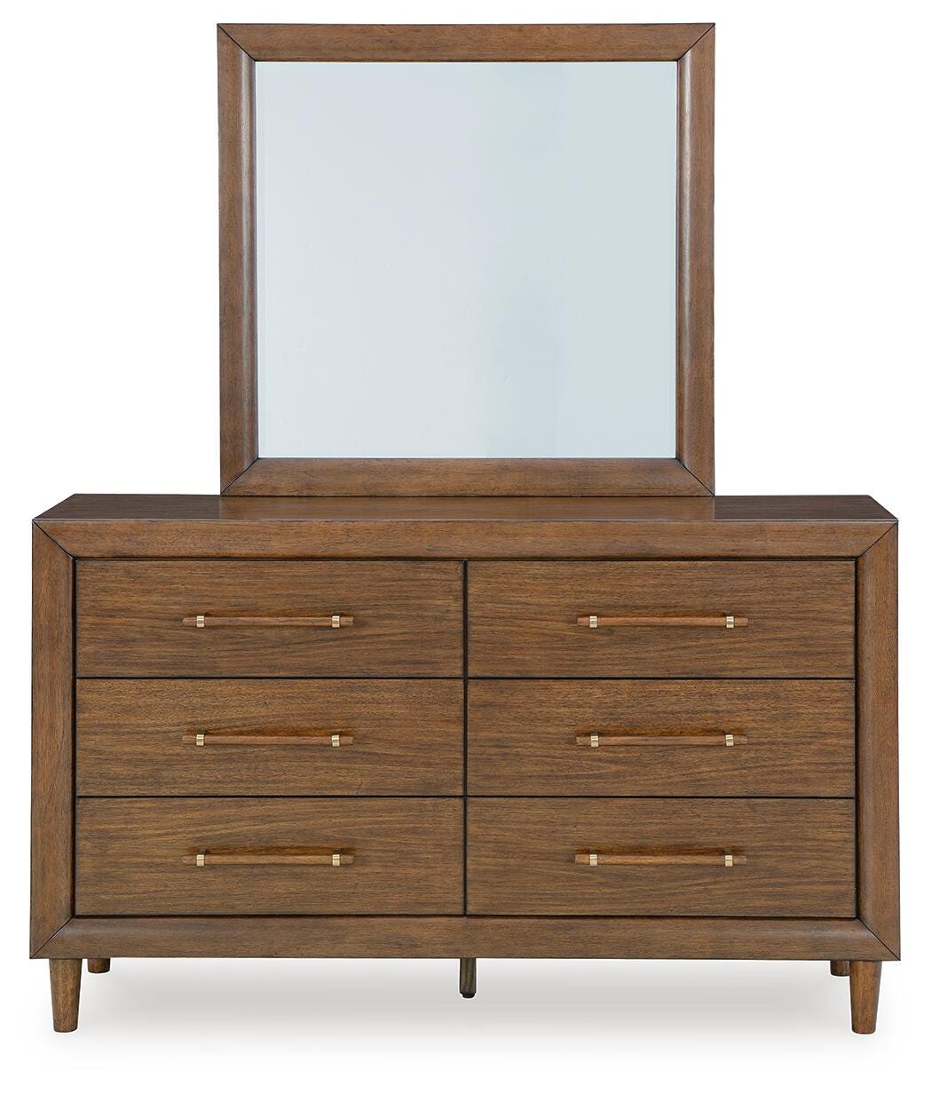 Lyncott Dresser and Mirror - Brown  (B615-SI)