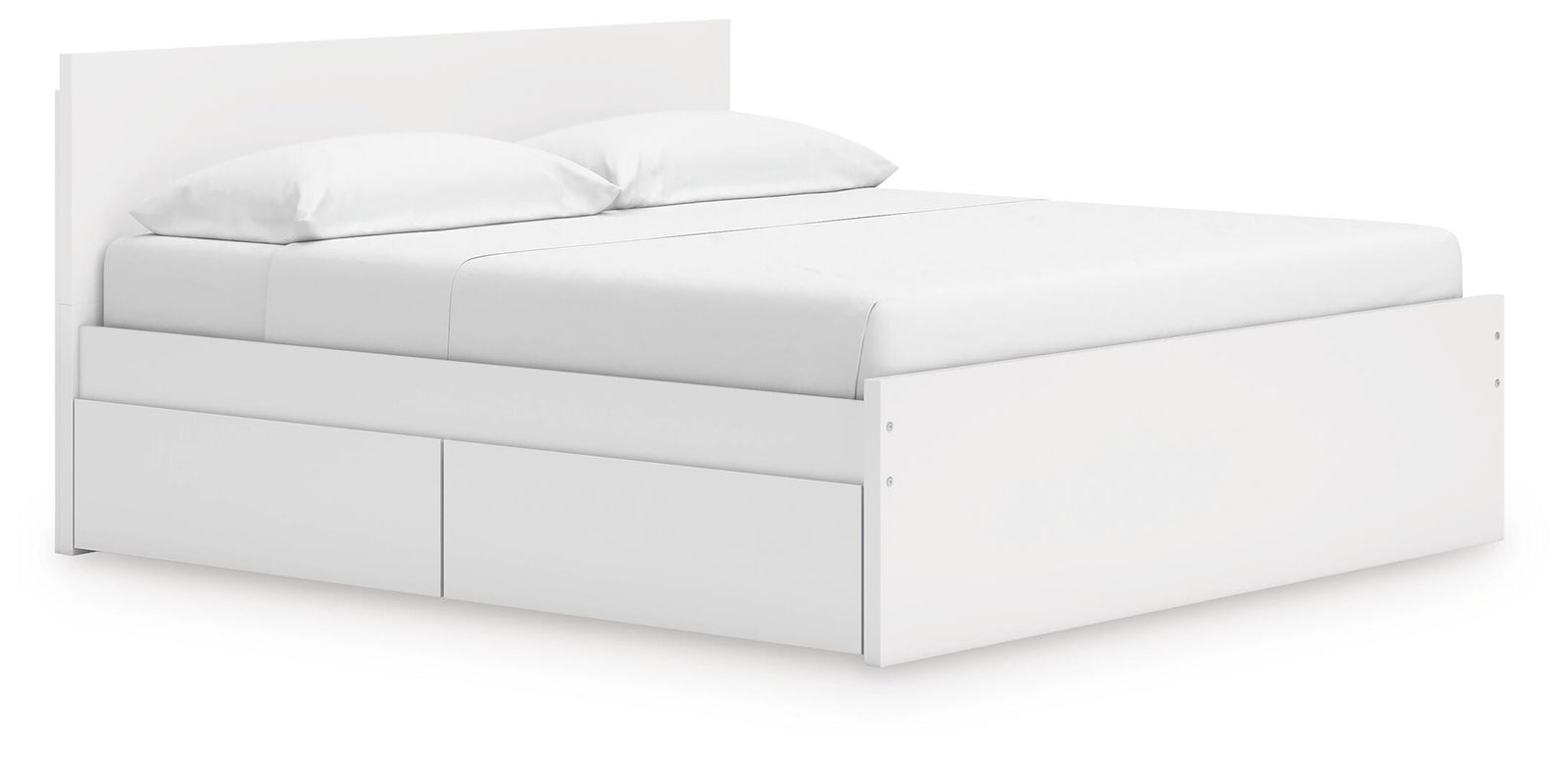 Onita Panel Platform Bed with 2 Side Storage - White  (EB9630-SI)