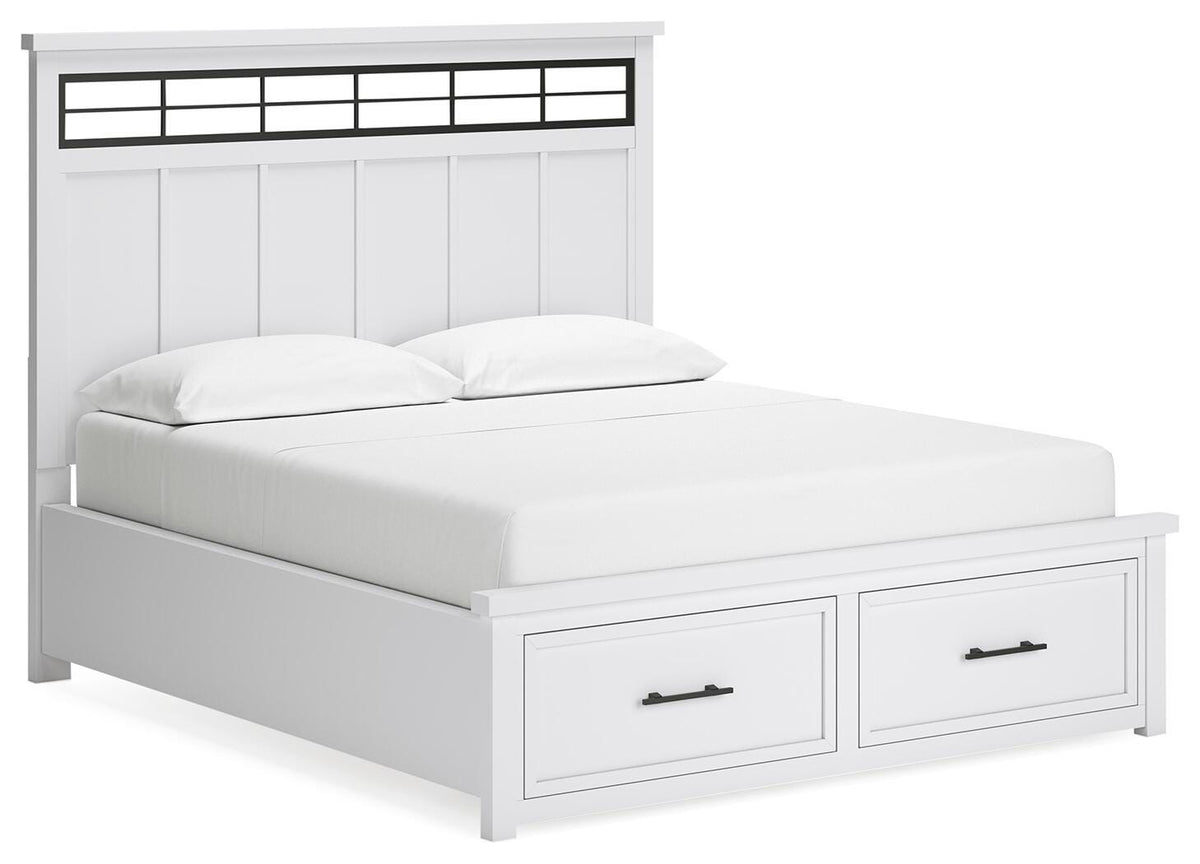 Ashbryn Panel Storage Bed, Dresser and Mirror - White/Natural  (B844-SI) - Image 2