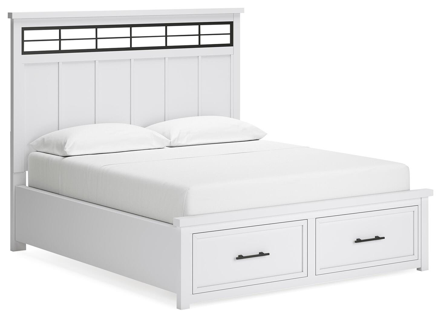 Ashbryn Panel Storage Bed, Dresser and Mirror - White/Natural  (B844-SI) - Image 2
