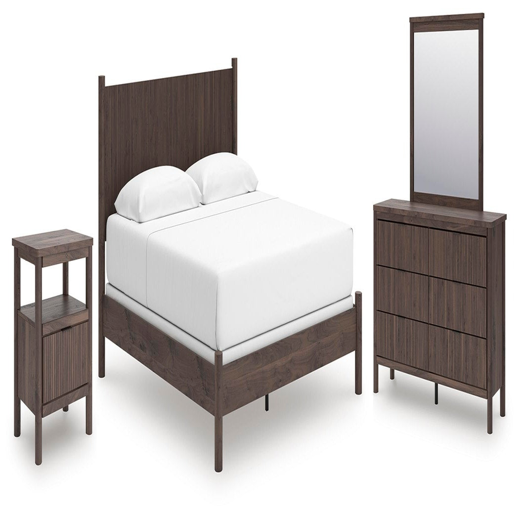 Pamytta King Panel Bed, Dresser, Mirror and Nightstand (PCB2614-SI)