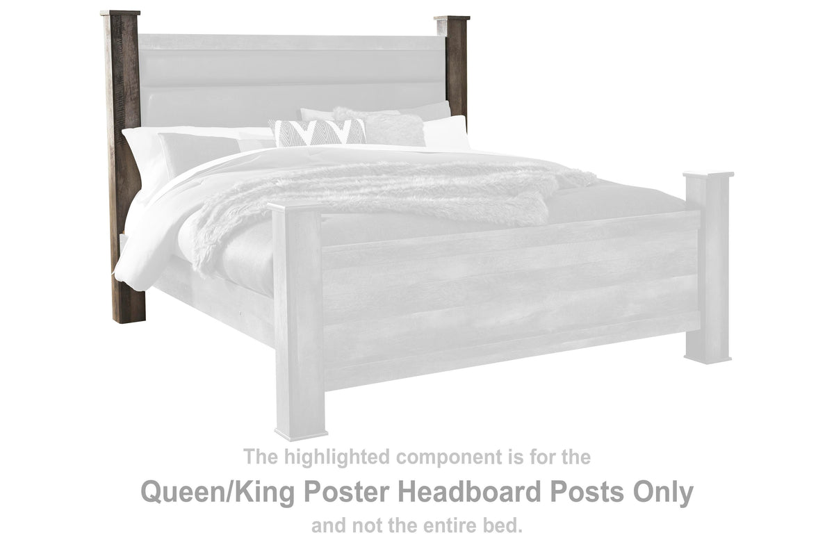 Wynnlow Queen/ Poster Headboard Posts - Gray  (B440-SI)