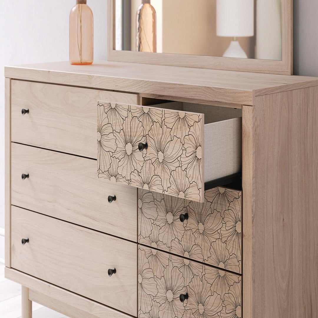Arloster Full Upholstered Panel Bed, Dresser and Mirror (PCB1566-SI) - Image 16