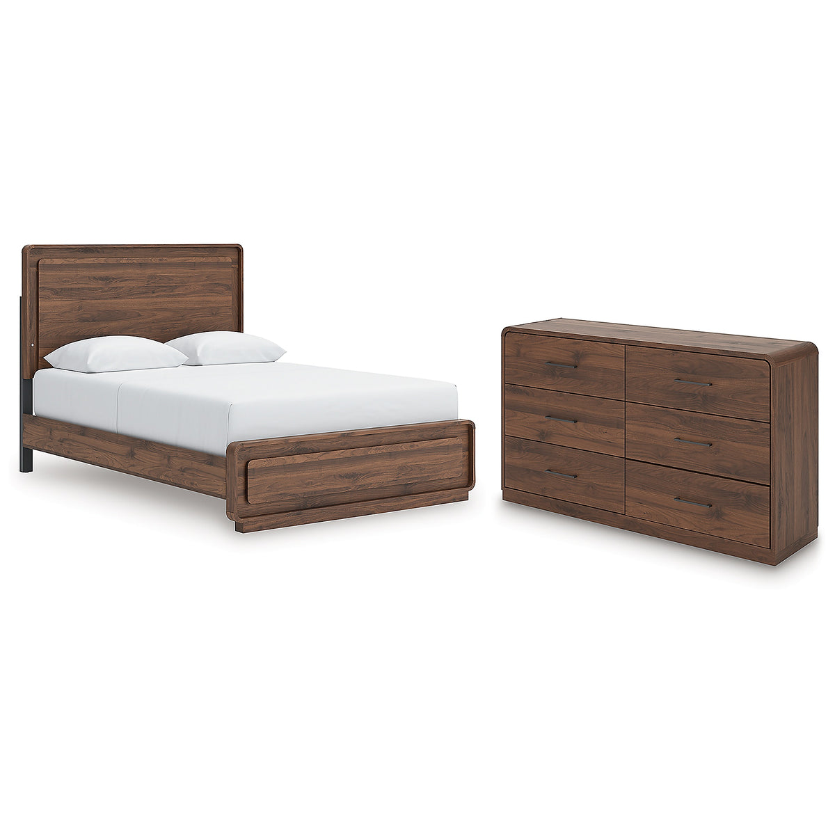Fortlorn Queen Panel Bed and Dresser (PCB386-SI)