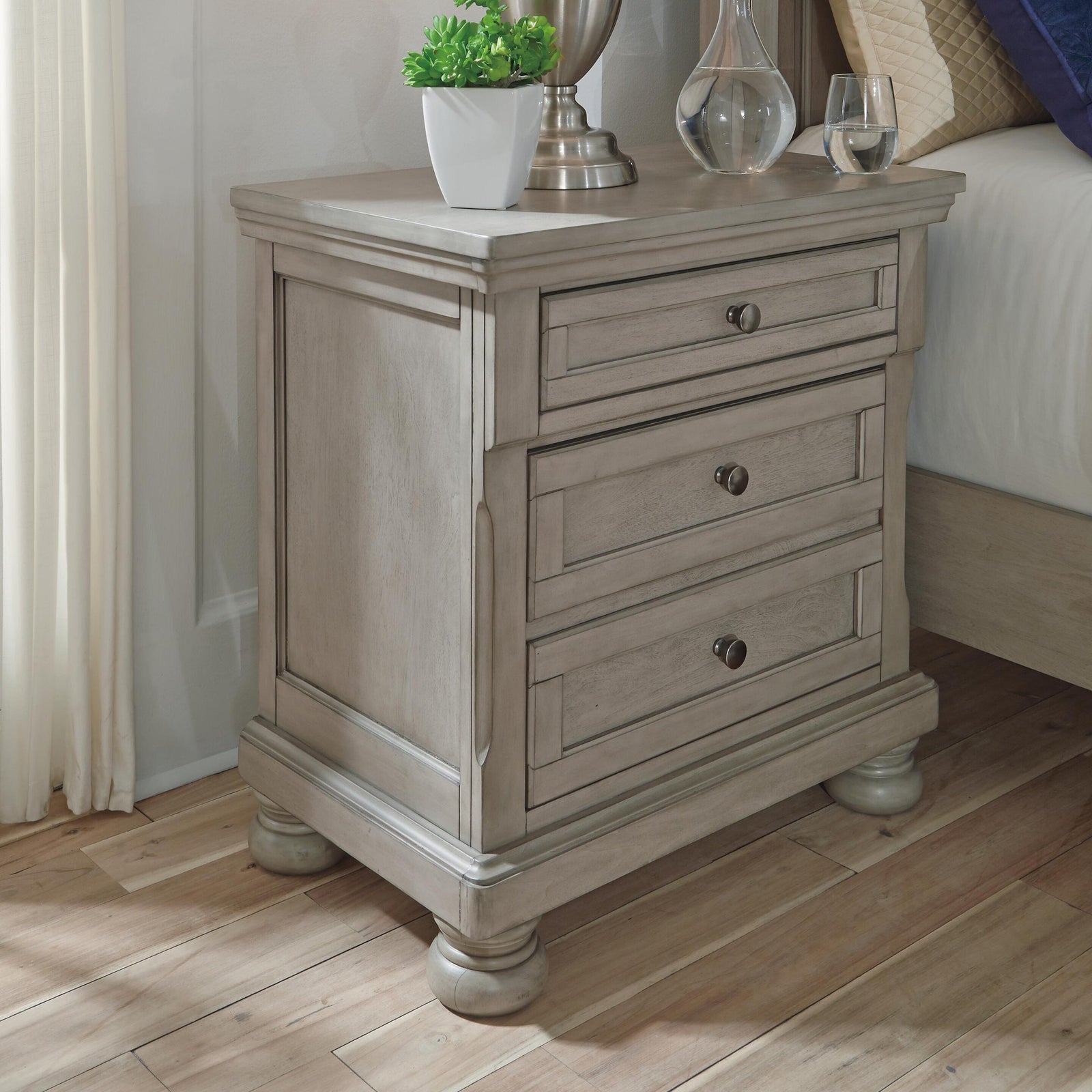 Lettner Nightstand - Light Gray  (B733-SI) - Image 2