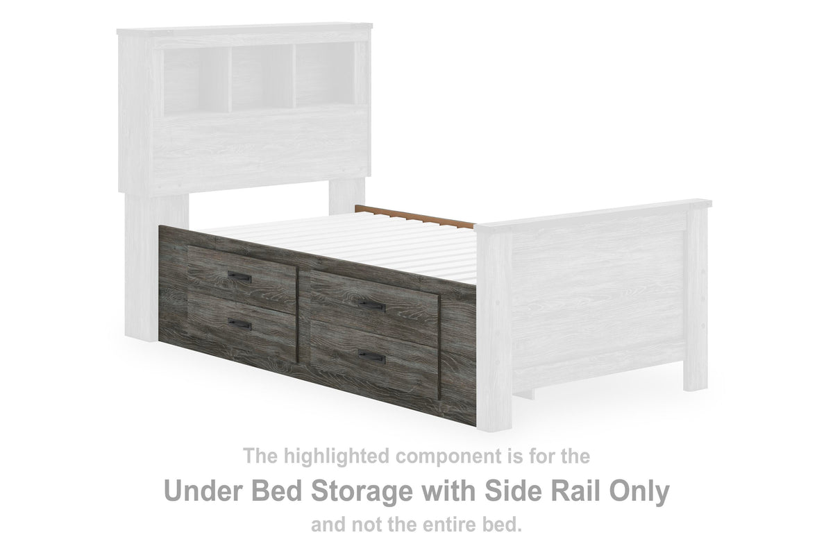 Frandern Under Bed Storage with Side Rail (Youth) - Gray  (B4480-SI)