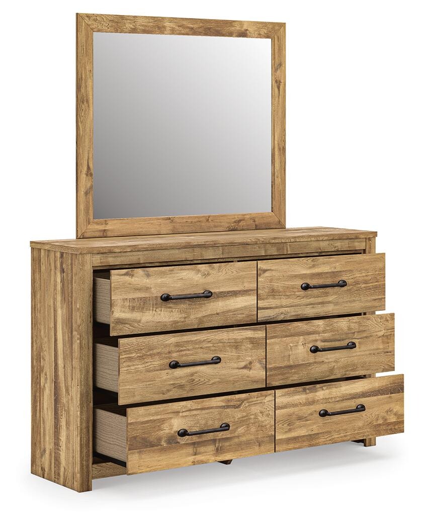 Maystonna King Crossbuck Panel Bed, Dresser, Mirror and Nightstand (PCB1580-SI) - Image 4