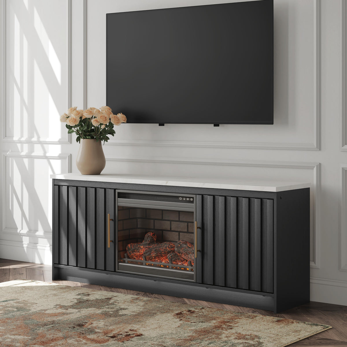 Cadmori 63 TV Stand with Electric Fireplace (W2616-SI) - Image 4