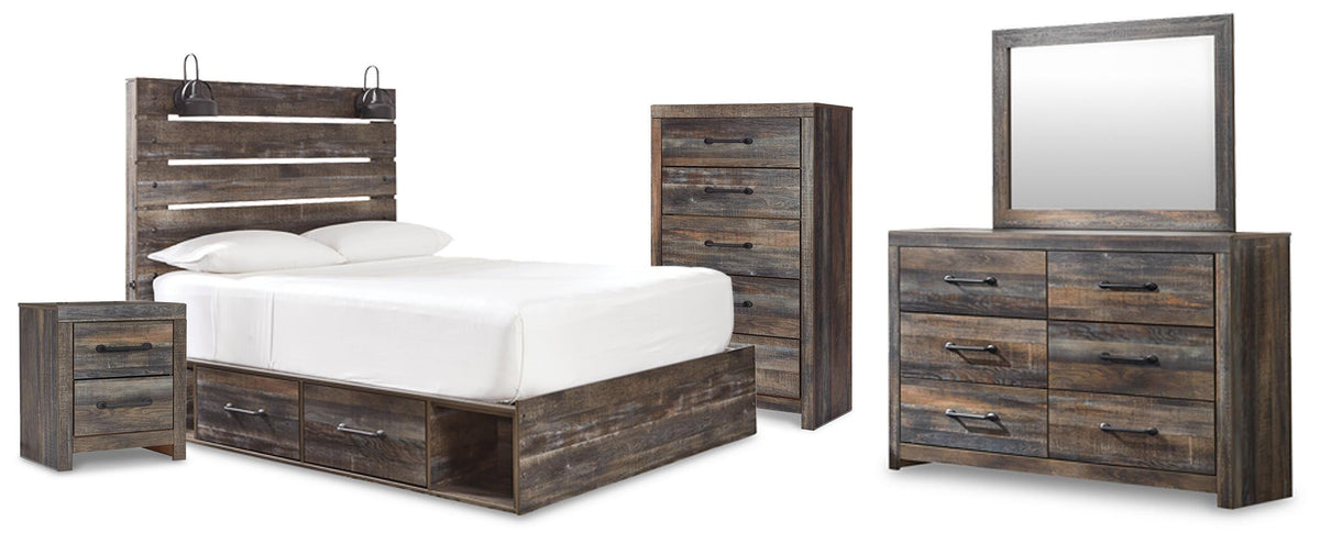 Drystan Panel Storage Bed, Dresser, Mirror, Chest and Nightstand - Multi  (B211-SI)