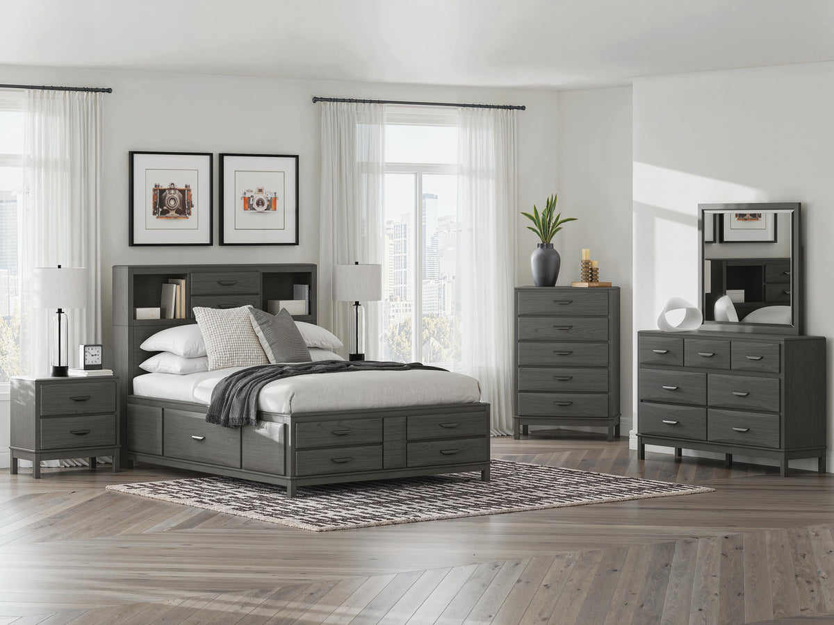 Mazing Queen Storage Bed, Dresser and Mirror (PCB478-SI)
