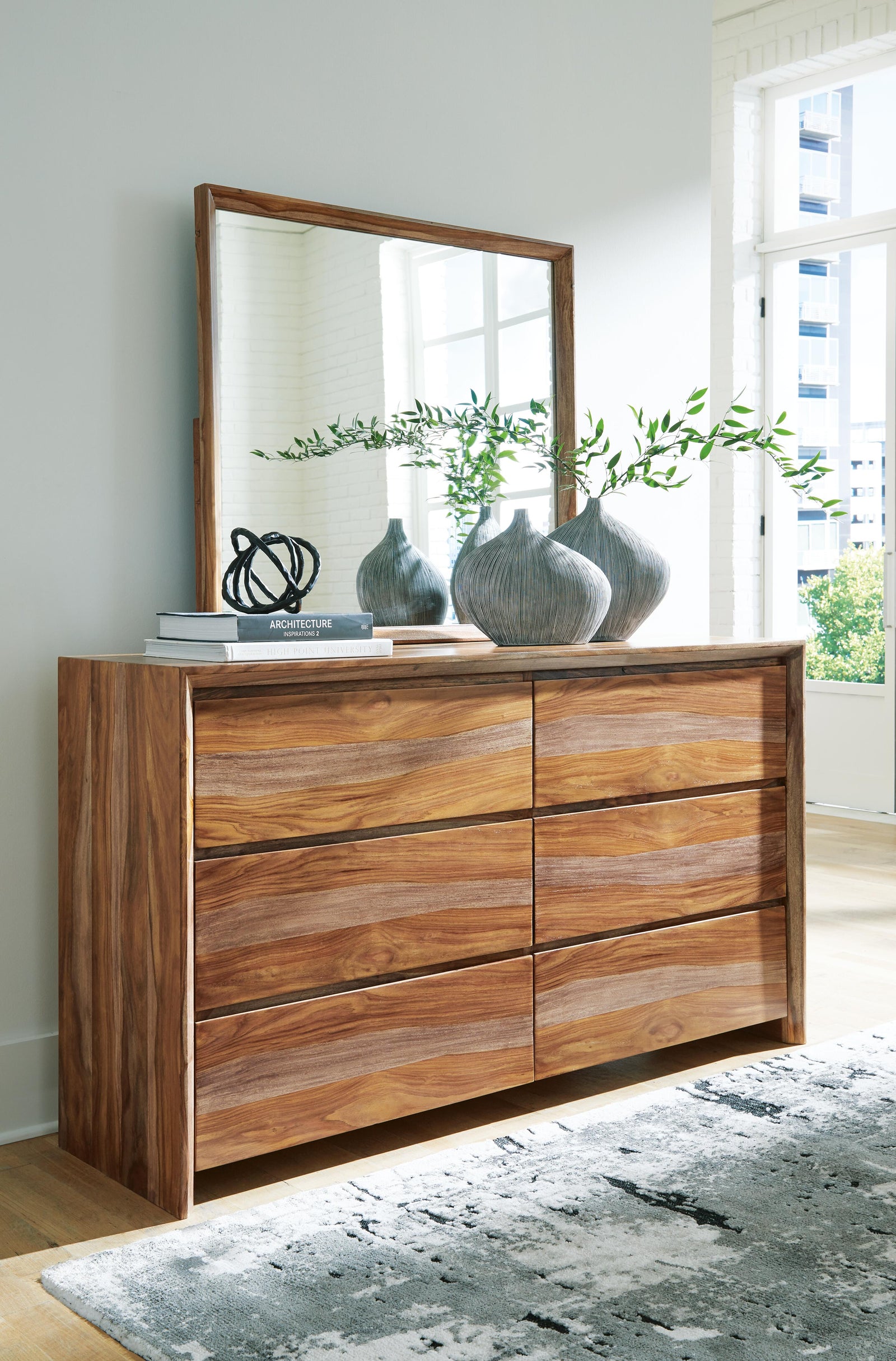 Dressonni Dresser and Mirror - Brown  (B790-SI) - Image 3