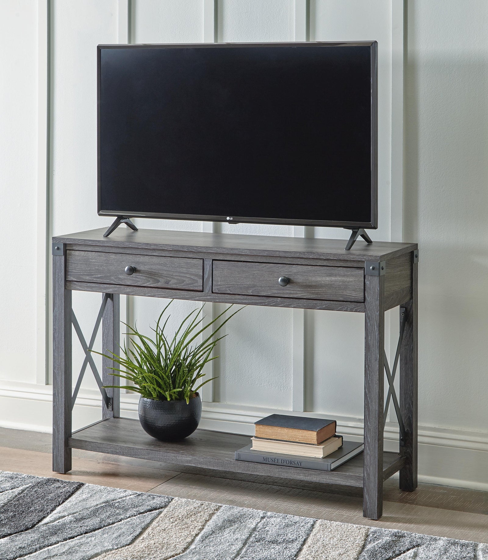 Freedan Lift-top Coffee Table, 2 End Tables and Console - Grayish Brown  (T175-SI) - Image 22