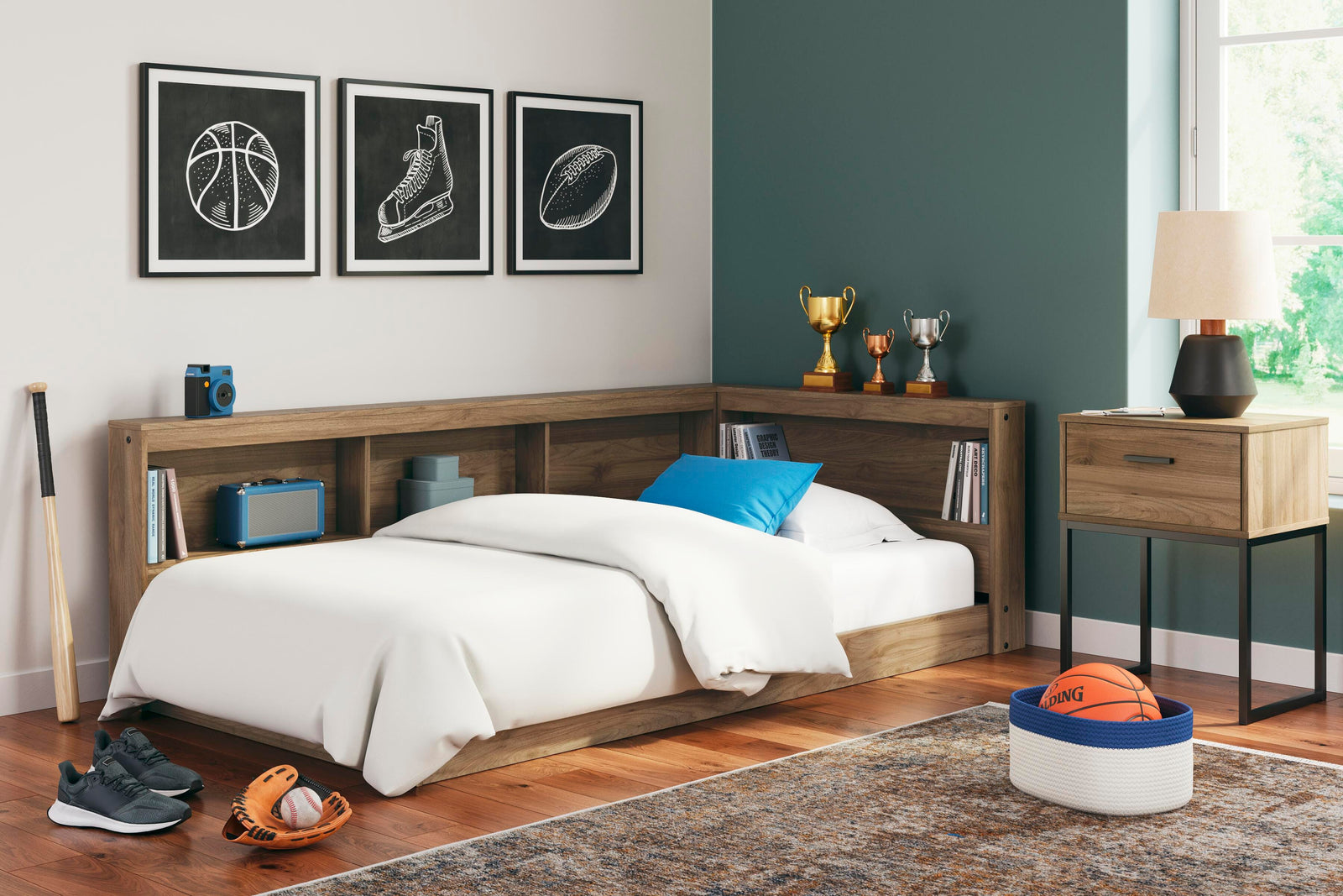 Deanlow Bookcase Storage Bed (Youth) - Honey  (EB1866-SI) - Image 8