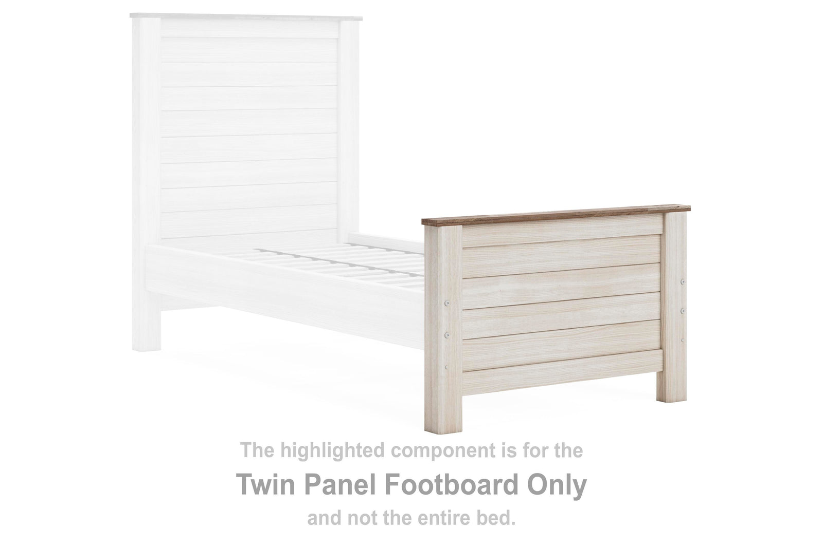 Willowton Panel Footboard - Whitewash  (B267-SI) - Image 2