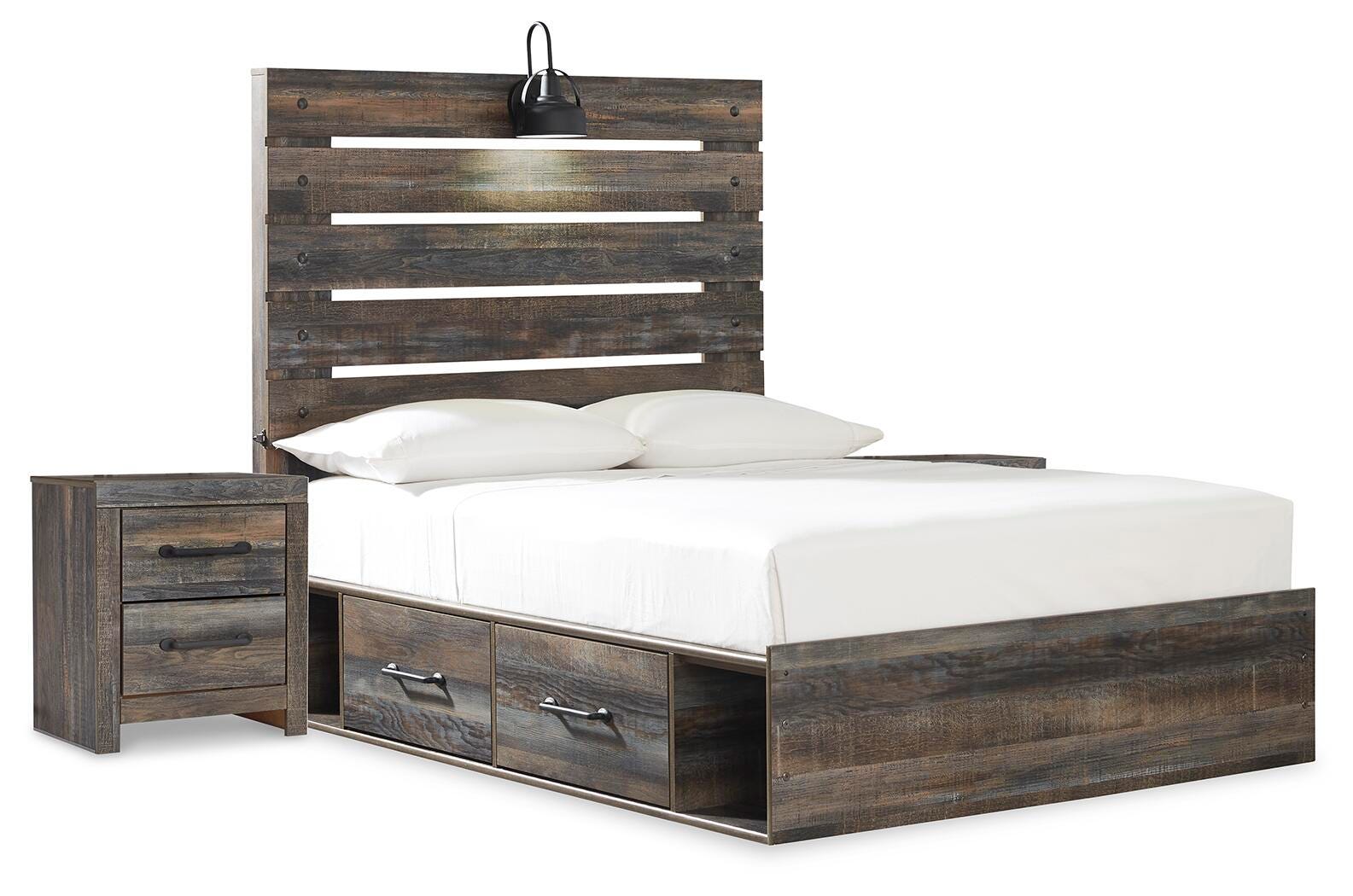 Drystan Panel Bed and 2 Nightstands - Multi  (B211-SI)
