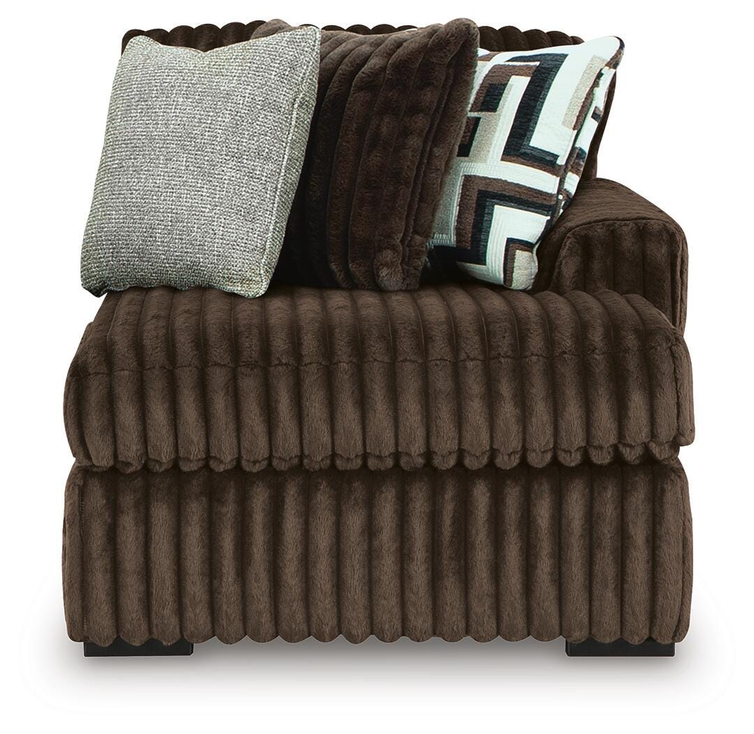 Midnight-Madness 3-Piece Double Chaise Sectional and Ottoman (98104-SI) - Image 9