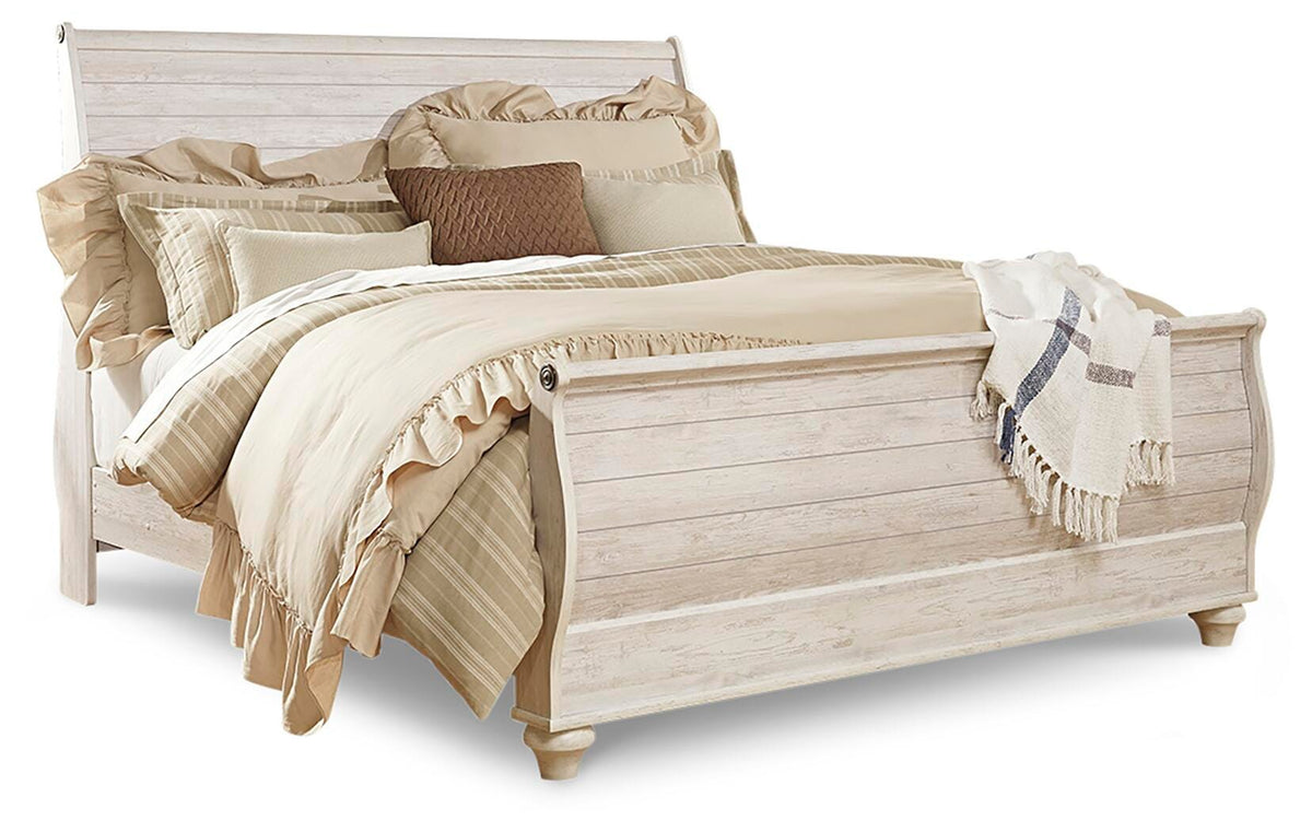 Willowton Sleigh Bed and Nightstand (B267-SI) - Image 2