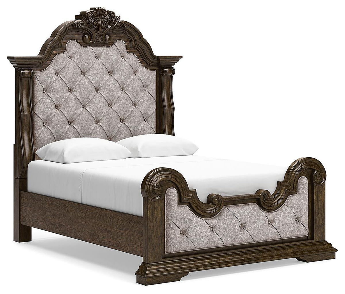 Maylee Upholstered Bed, Dresser, Chest and Nightstand - Dark Brown  (B947-SI) - Image 13
