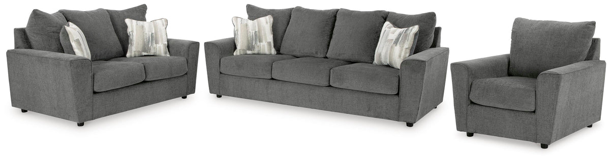 Stairatt Sofa, Loveseat and Chair (28502-SI)