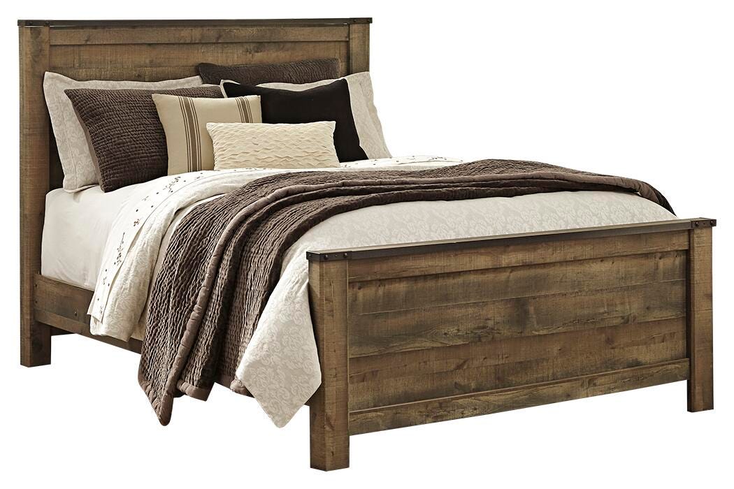 Trinell Panel Bed, Dresser, Mirror and Nightstand - Brown  (B446-SI) - Image 2