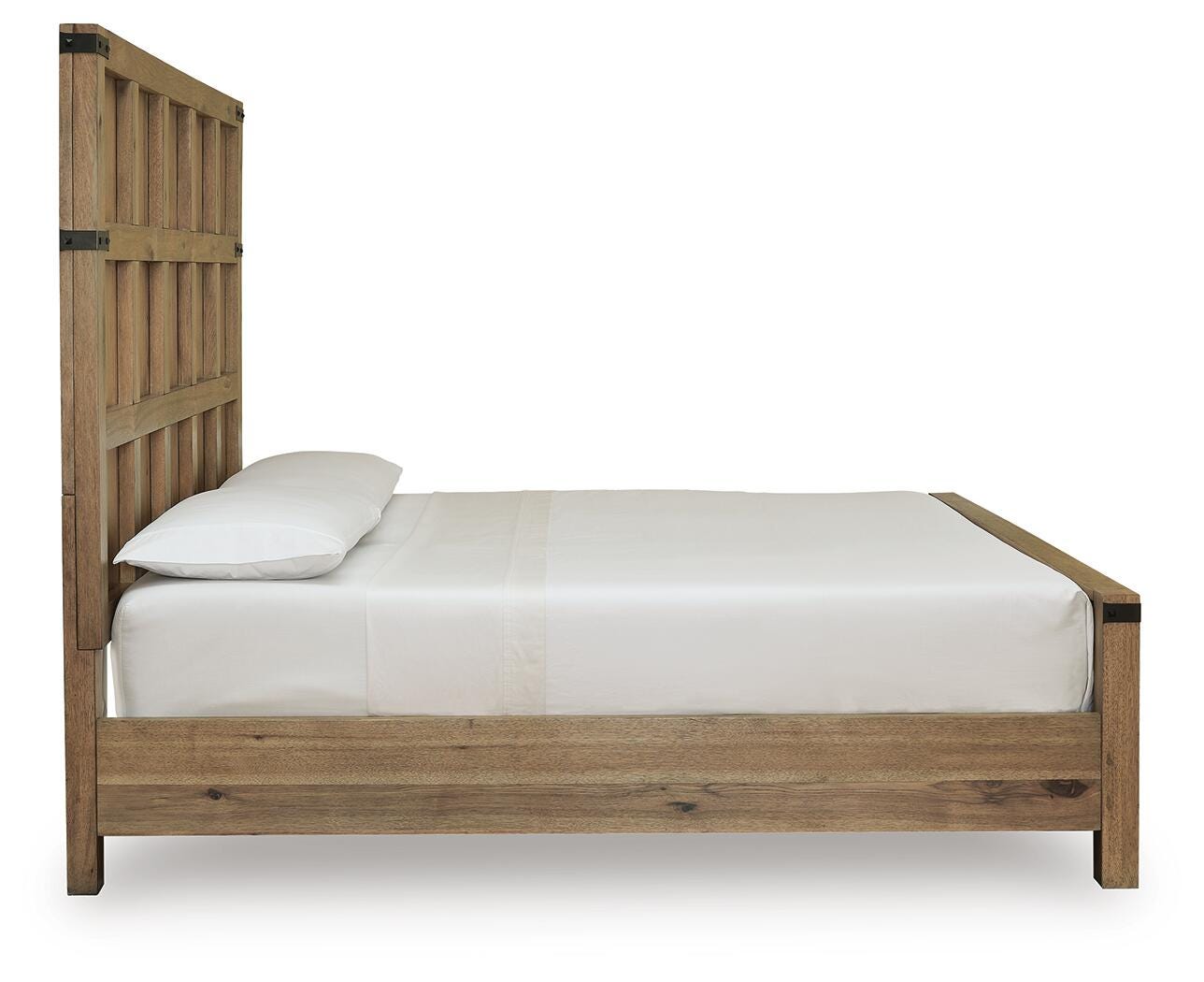 Ridgester Panel Bed - Light Brown  (B858-SI) - Image 5