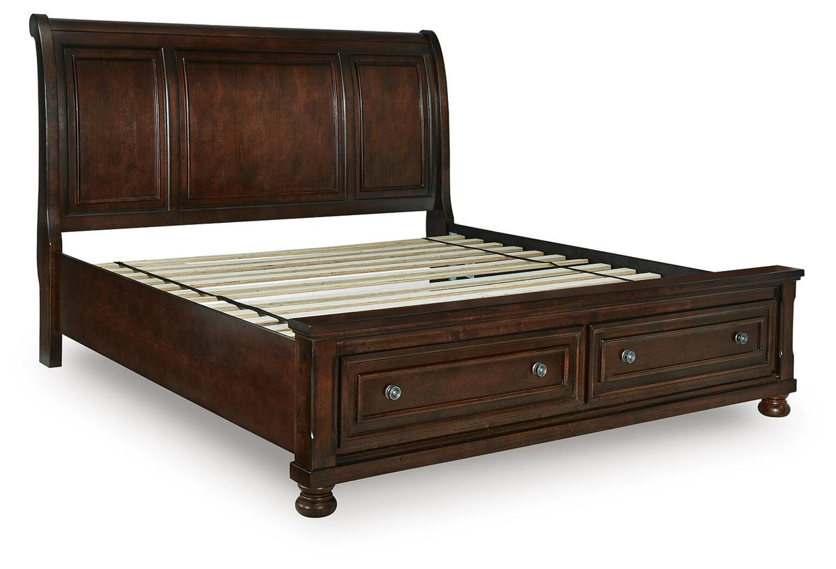 Porter Sleigh Storage Bed - Rustic Brown  (B697-SI) - Image 3