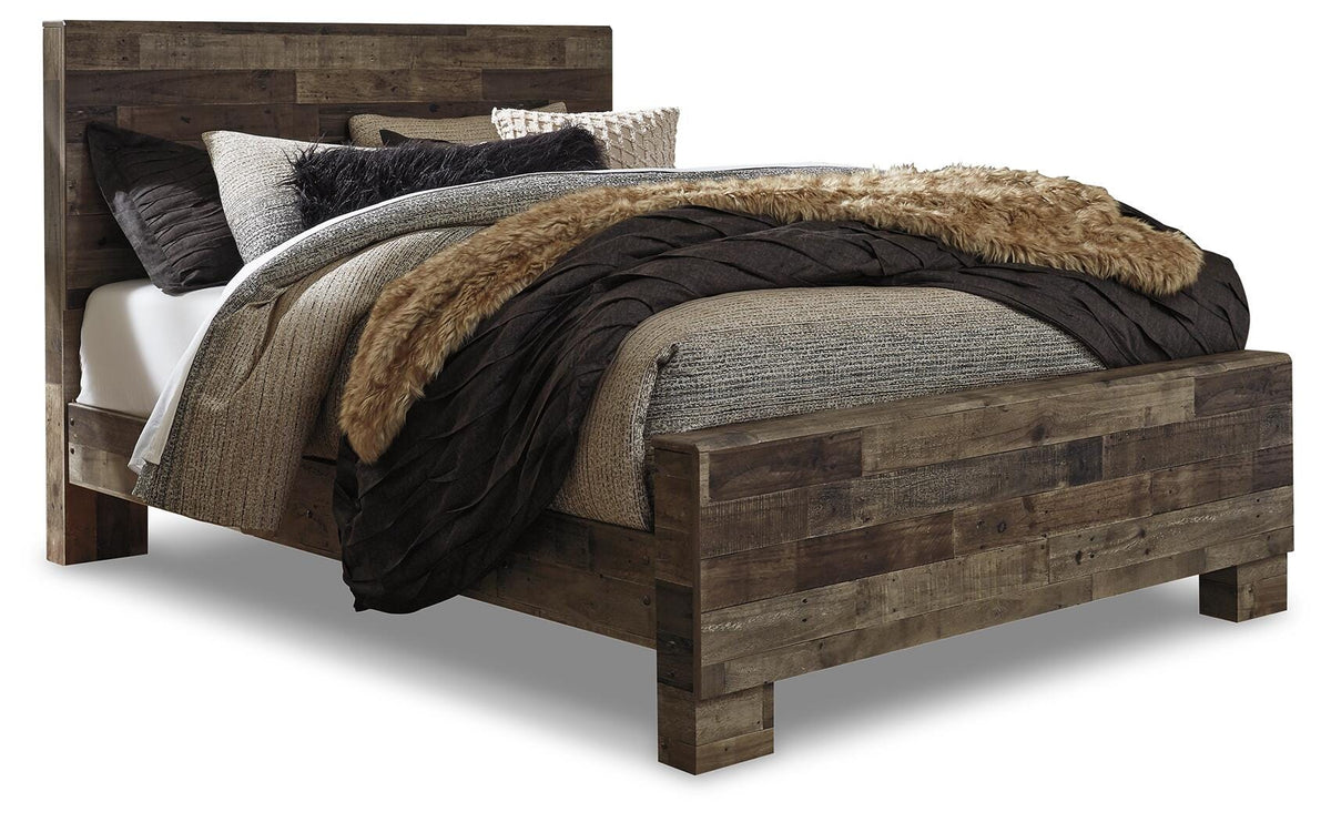 Derekson Panel Bed - Multi Gray  (B200-SI)