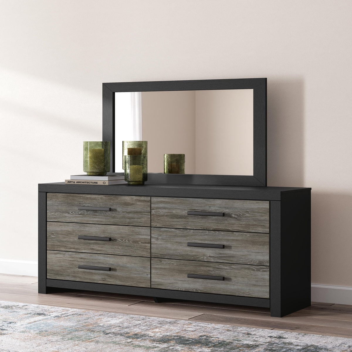 Broachmyn Queen Bookcase Panel Bed, Dresser, Mirror and Nightstand (PCB1118-SI) - Image 25